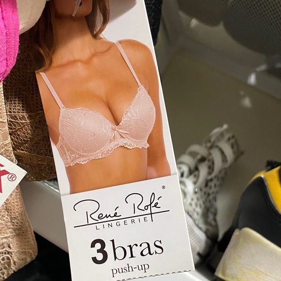 Rene Rofe Lace Bra Trio - 2x Black, Cream, White - Picture 2 of 9
